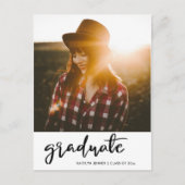 Carte Postale Graduation Party Modern Script Enregistrer La Date (Devant)