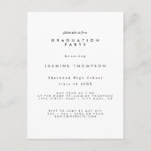 Carte Postale Graduation Party Simple Elegant Invite (Devant)
