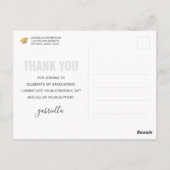Carte Postale Graduation Personalized Thank You Postcard (Dos)