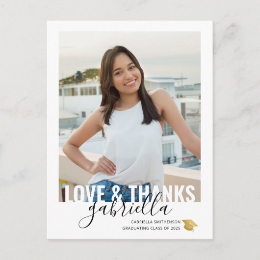 Carte Postale Graduation Personalized Thank You Postcard (Devant)