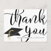 Carte Postale Graduation Photo Calligraphy Script Thank You (Devant)