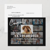 Carte Postale Graduation photo collage classe de 2022 invitation (Devant / Derrière)