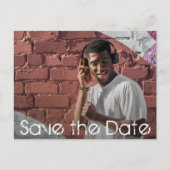 Carte Postale Graduation photo de script moderne Enregistrer la  (Devant)