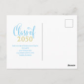 Carte Postale Graduation Photo Minimaliste Classic Script Gold (Dos)