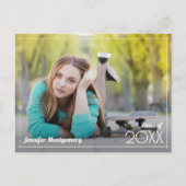 Carte Postale Graduation photo moderne Enregistrer la date (Devant)