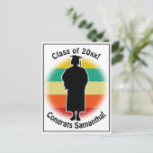 Carte Postale Graduation Rétro Casquette et femme fille diplômée (Debout devant)