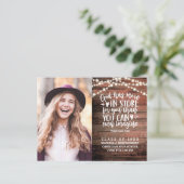 Carte Postale Graduation Rustique String Lights Photo Bible Vers (Debout devant)