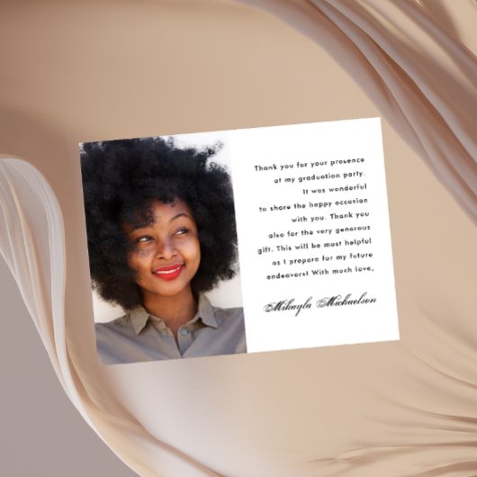 Carte Postale Graduation simple d'un message de Merci photo