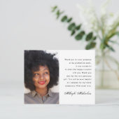 Carte Postale Graduation simple d'un message de Merci photo (Debout devant)