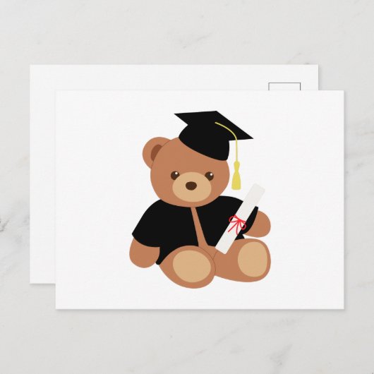 Carte Postale Graduation Teddy Bear (Devant / Derrière)
