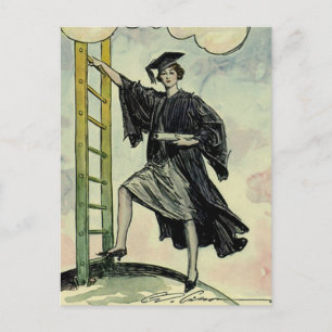 Carte Postale Graduation vintage, Escalade l'échelle d'entrepris