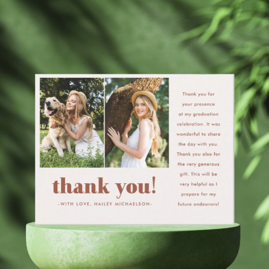 Carte Postale Graduation Whimsical Deux Merci Photo