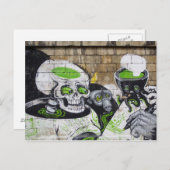 Carte Postale Graffiti au crâne et au chimpanzé (Devant / Derrière)