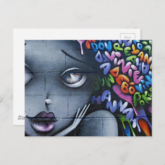 Carte Postale Graffiti aux fées (Devant / Derrière)