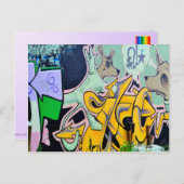 Carte Postale Graffiti Belka et Strelka (Devant / Derrière)