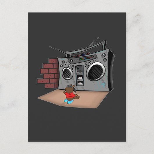 Carte Postale Graffiti Boom Box Break Dance Cartoon (Devant)