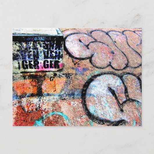 Carte Postale Graffiti cool Skateboard sur mur (Devant)