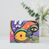 Carte Postale Graffiti d'Amsterdam, coloré et cool, (Debout devant)