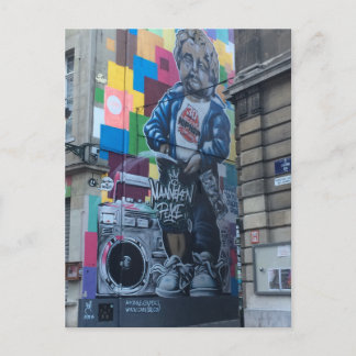 Carte Postale Graffiti de Mannekin Pis Bruxelles Belgique