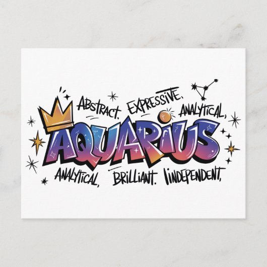 Carte Postale Graffiti du zodiaque Verseau  (Devant)