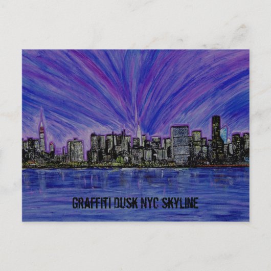 Carte postale - Graffiti Dusk NYC Skyline (Devant)