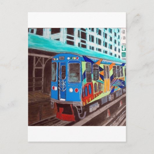 Carte Postale Graffiti El Train de Chicago (Devant)
