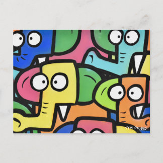 Carte postale GRAFFITI ELEPHANTS