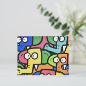 Carte postale GRAFFITI ELEPHANTS (Debout devant)