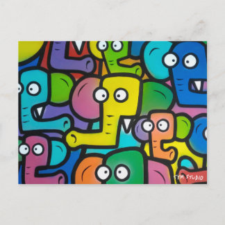 Carte postale GRAFFITI ELEPHANTS