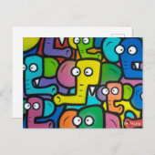 Carte postale GRAFFITI ELEPHANTS (Devant / Derrière)
