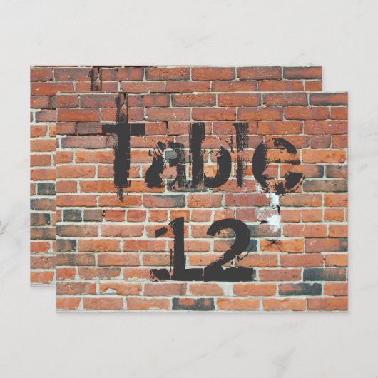 Carte Postale Graffiti en briques rouges Numéro du tableau de ré (Devant / Derrière)