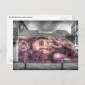 Carte Postale Graffiti Girl, Shoreditch Londres (Devant / Derrière)