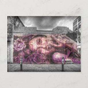 Carte Postale Graffiti Girl, Shoreditch Londres
