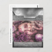 Carte Postale Graffiti Girl, Shoreditch Londres (Devant / Derrière)