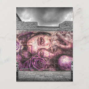 Carte Postale Graffiti Girl, Shoreditch Londres