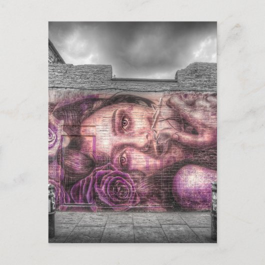 Carte Postale Graffiti Girl, Shoreditch Londres (Devant)