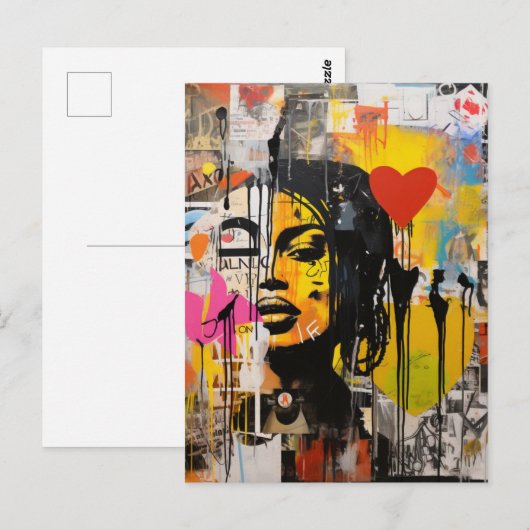 Carte Postale Graffiti Grunge Art Imprimer (Devant / Derrière)