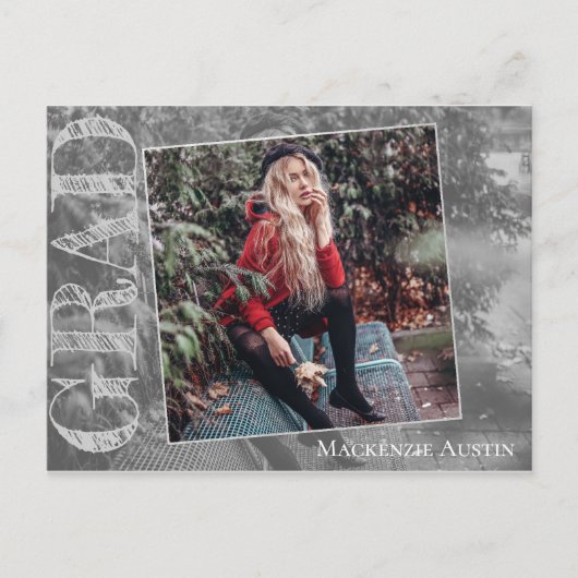 Carte Postale Graffiti Grunge Grad | Graduation Merci photo (Devant)