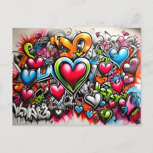 Carte Postale Graffiti Hearts # 7 (Devant)