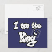 Carte Postale Graffiti "Je suis le roi" avec couronne (Devant / Derrière)