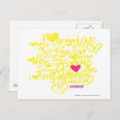 Carte Postale Graffiti Magenta/Jaune (Devant / Derrière)