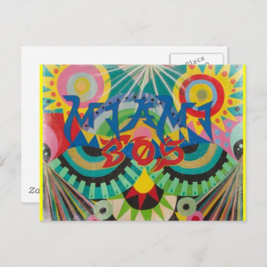 Carte postale graffiti Miami 305 (Devant / Derrière)