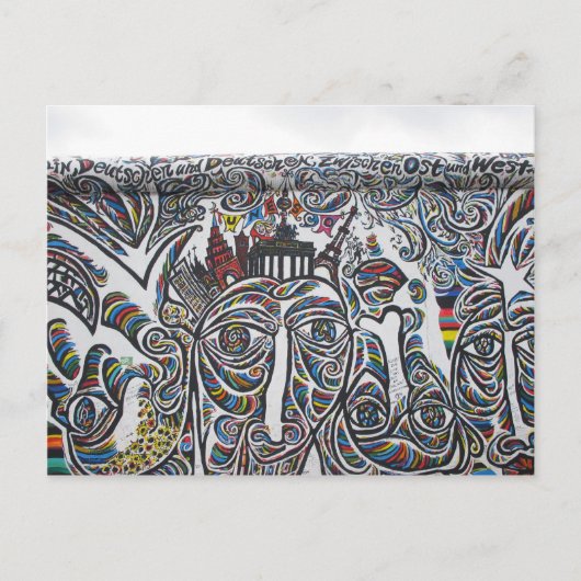 Carte Postale Graffiti mur de Berlin Est (Devant)