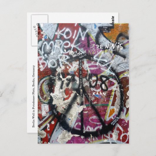 Carte Postale graffiti mural berlin (Devant / Derrière)