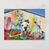 Carte Postale Graffiti mural de chien (Devant)