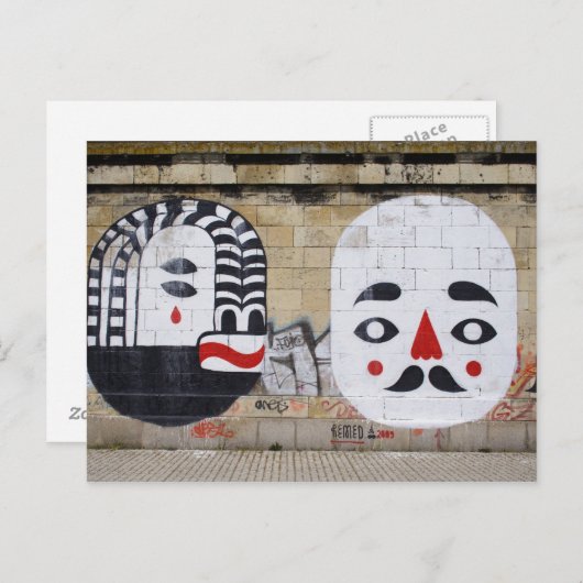 Carte Postale Graffiti noir et blanc (Devant / Derrière)