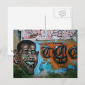 Carte Postale Graffiti Obama (Devant / Derrière)