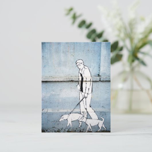 Carte Postale graffiti pour chien marchant rue branimirova, croa (Debout devant)