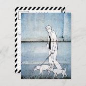 Carte Postale graffiti pour chien marchant rue branimirova, croa (Devant / Derrière)