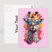 Carte Postale Graffiti Style Giraffe Portrait-58567 (Devant / Derrière)